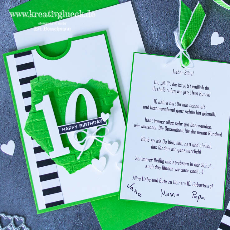 Glückwunschkarte zum 10. Geburtstag - kreativparty.de