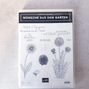 Stempelset: "Wünsche aus dem Garten" von Stampin' Up!: 11 Gummitstempel (gebraucht)