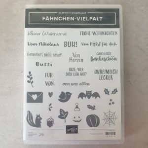 Stempelset: "Fähnchden-Vielfalt" für Dich von Stampin' Up!: (gebraucht), 29 Klarsichtstempel