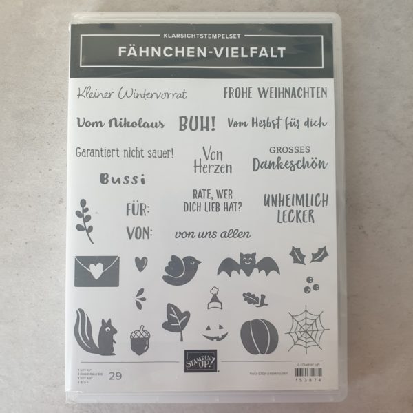 Stempelset: "Fähnchden-Vielfalt" für Dich von Stampin' Up!: (gebraucht), 29 Klarsichtstempel