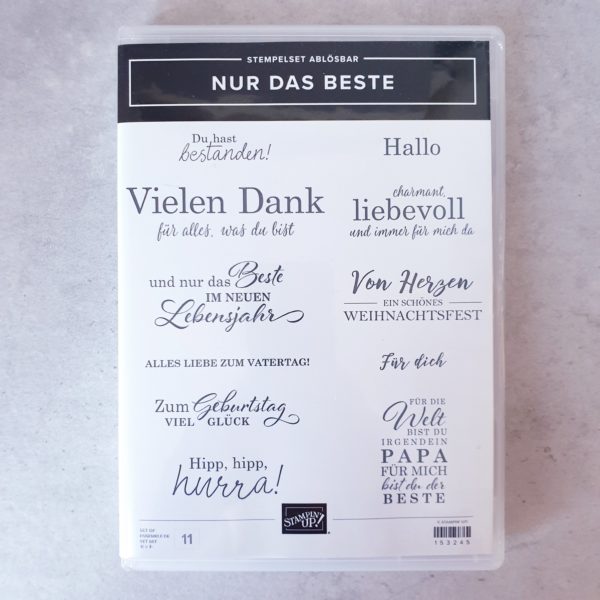 Stempelset: "Nur das Beste" von Stampin' Up!: 11 Gummitstempel (gebraucht)