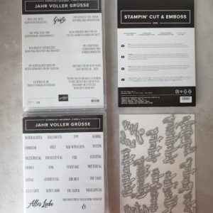 Produktpaket "Jahr voller Grüsse"; Stempelset & Stanzformen von Stampin' Up!