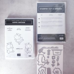 Produktpaket "Hippe Grüsse"; Stempelset & Stanzformen von Stampin' Up!