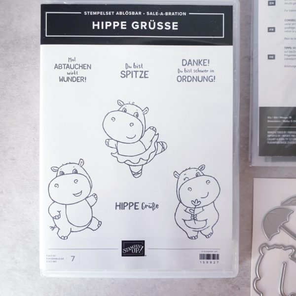 Produktpaket "Hippe Grüsse"; Stempelset & Stanzformen von Stampin' Up!