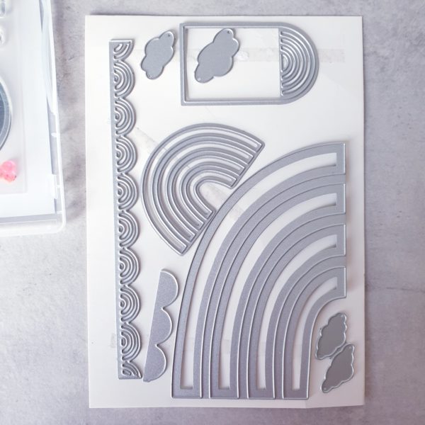 Produktpaket "Farbenfrohe Freude"; Stempelset & Stanzformen von Stampin' Up!