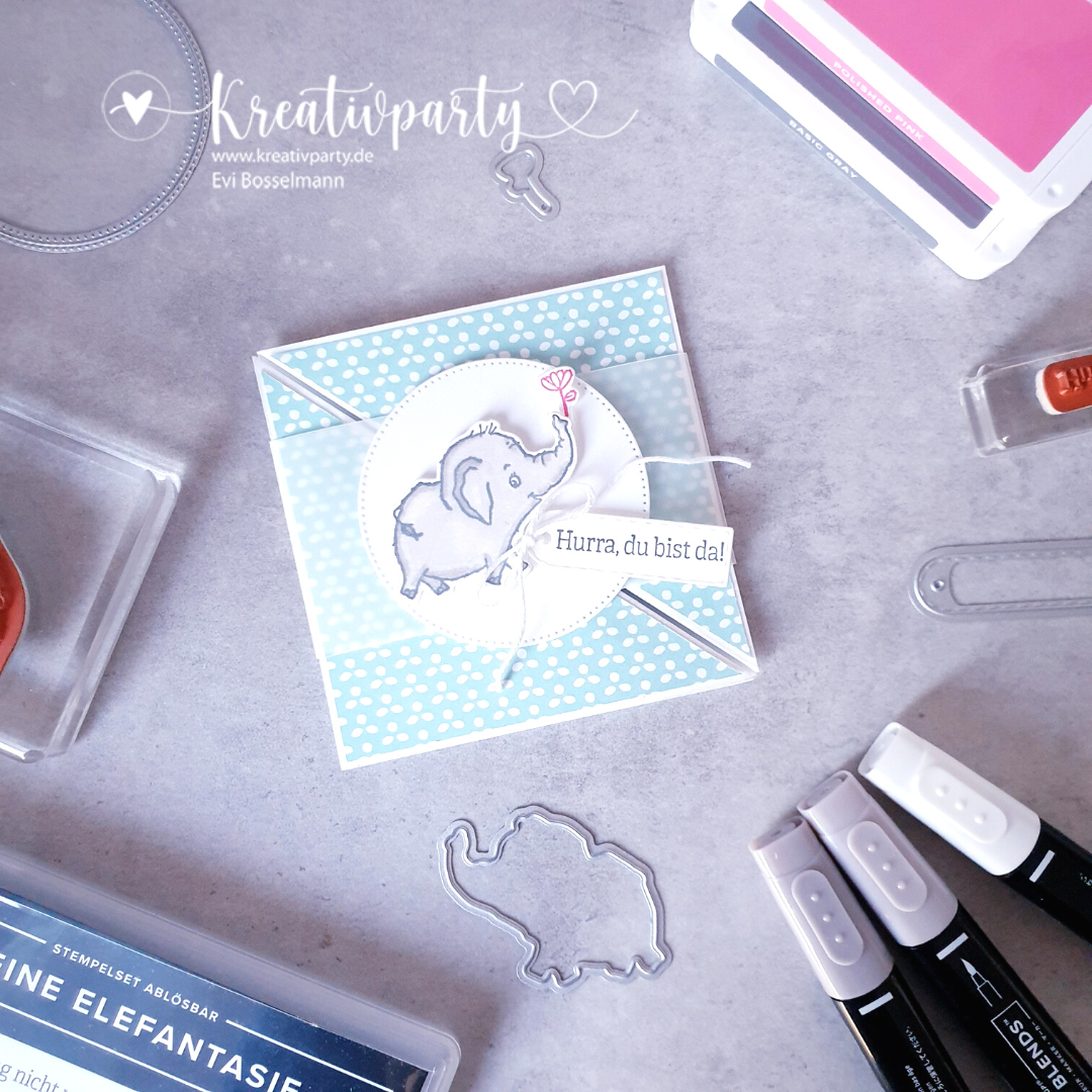 Fun-Fold-Karte zur Geburt